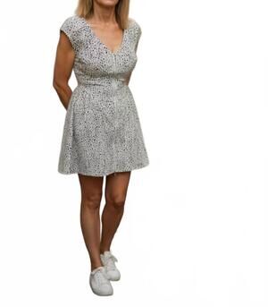 NEW SHE + SKY leopard print mini dress in black/white
